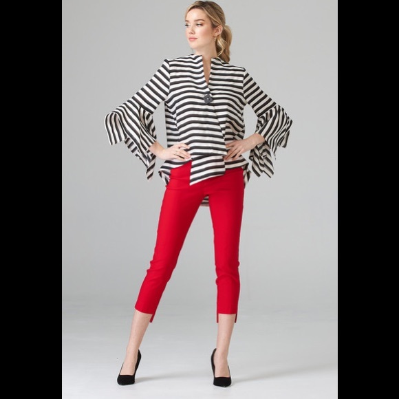 Joseph Ribkoff Jackets & Blazers - Joseph Ribkoff Asymmetrical Striped Jacket